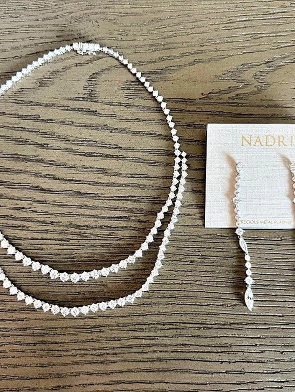 Nadri Cassi Double Row CZ Tennis Necklace CZ Tennis Necklace and Earrings